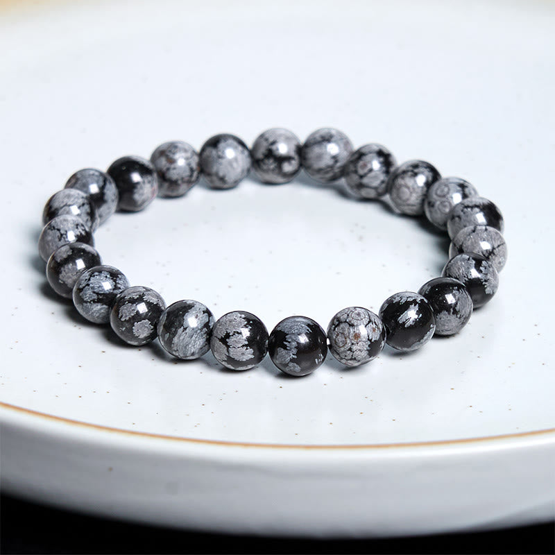 Fortune Jewel Snowflake Obsidian Balance Bracelet