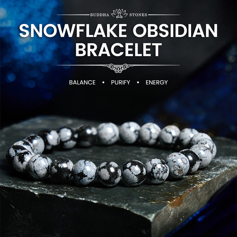 Fortune Jewel Snowflake Obsidian Balance Bracelet