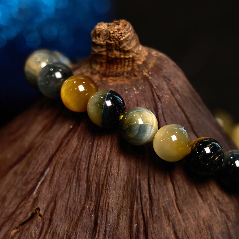 Fortune Jewel Yellow Blue Tiger Eye Courage Bracelet