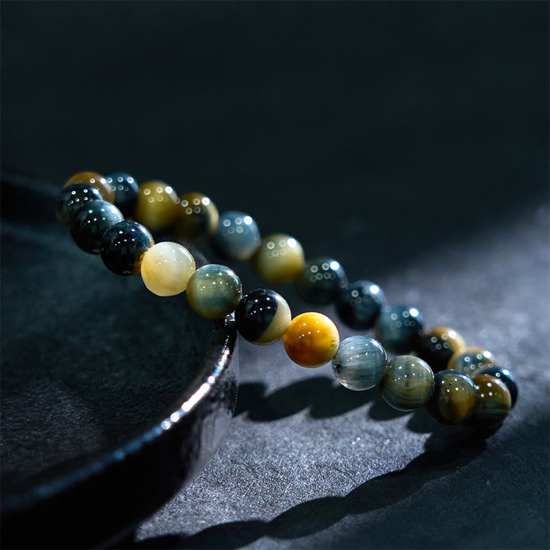 Fortune Jewel Yellow Blue Tiger Eye Courage Bracelet