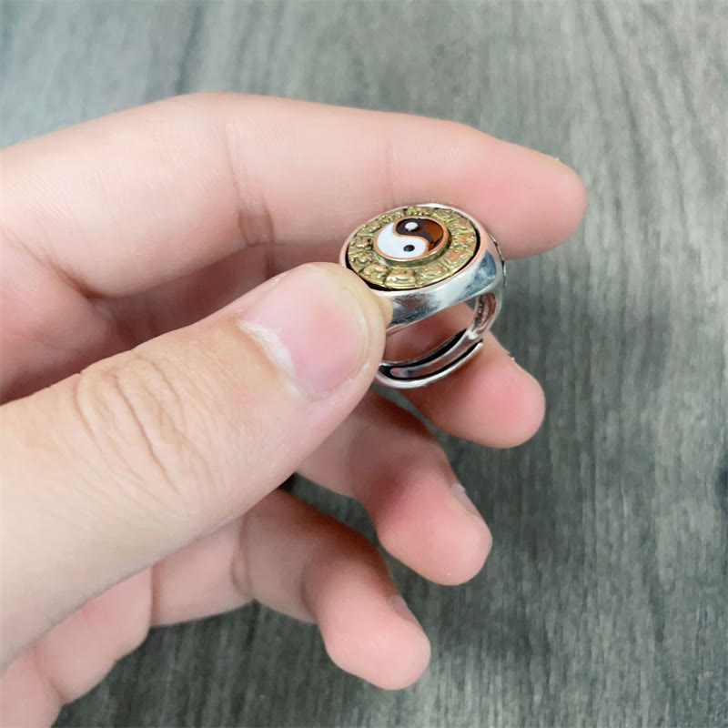 Fortune Jewel Yin Yang Chinese Zodiac Copper Wealth Adjustable Ring Fortune Jewel