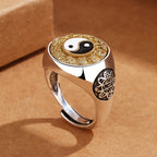 Fortune Jewel Yin Yang Chinese Zodiac Copper Wealth Adjustable Ring Fortune Jewel