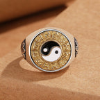 Fortune Jewel Yin Yang Chinese Zodiac Copper Wealth Adjustable Ring Fortune Jewel