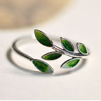 Buddha Stone Leaves Copper Wealth Adjustable Ring