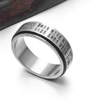Fortune Jewel Bagua Yin Yang Chinese Characters Titanium Steel Balance Rotatable Ring Fortune Jewel