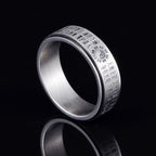Fortune Jewel Bagua Yin Yang Chinese Characters Titanium Steel Balance Rotatable Ring Fortune Jewel