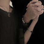 Fortune Jewel Natural Black Obsidian Tiger's Eye Six True Words 'om Mani Padme Hum' Strength Love Bracelet