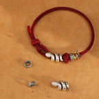 Fortune Jewel Red String 925 Sterling Silver Year of the Snake Coin Ring Snake Luck Bracelet