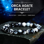 Fortune Jewel Orca Agate Protection Bracelet