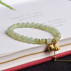 Fortune Jewel Natural Hetian Jade Lotus Luck Bracelet