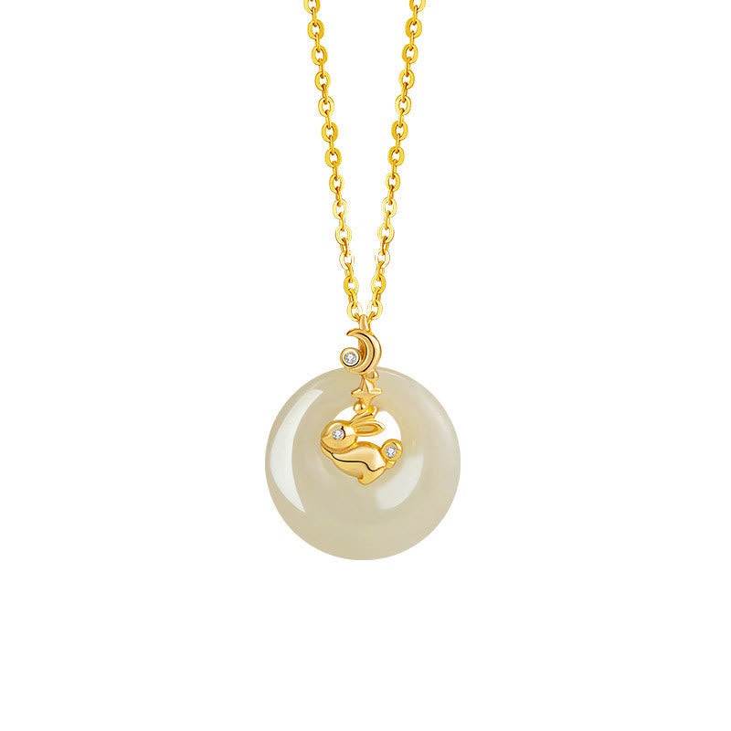 Fortune Jewel Chinese Zodiac Hetian Jade 925 Sterling Silver Abundance Necklace Pendant