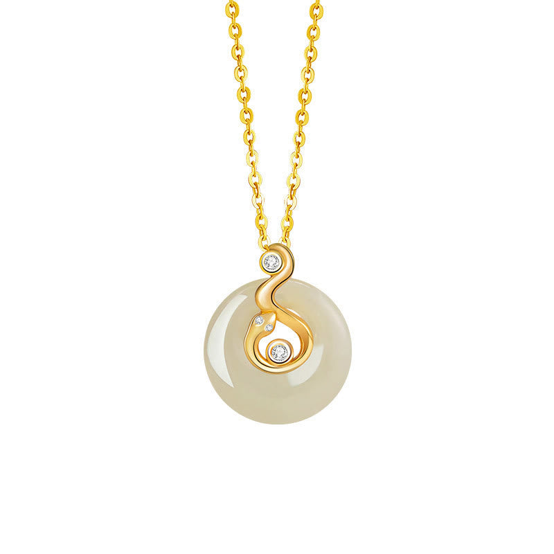 Fortune Jewel Chinese Zodiac Hetian Jade 925 Sterling Silver Abundance Necklace Pendant