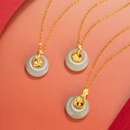 Fortune Jewel Chinese Zodiac Hetian Jade 925 Sterling Silver Abundance Necklace Pendant