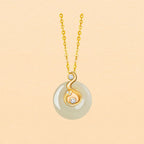 Fortune Jewel Chinese Zodiac Hetian Jade 925 Sterling Silver Abundance Necklace Pendant
