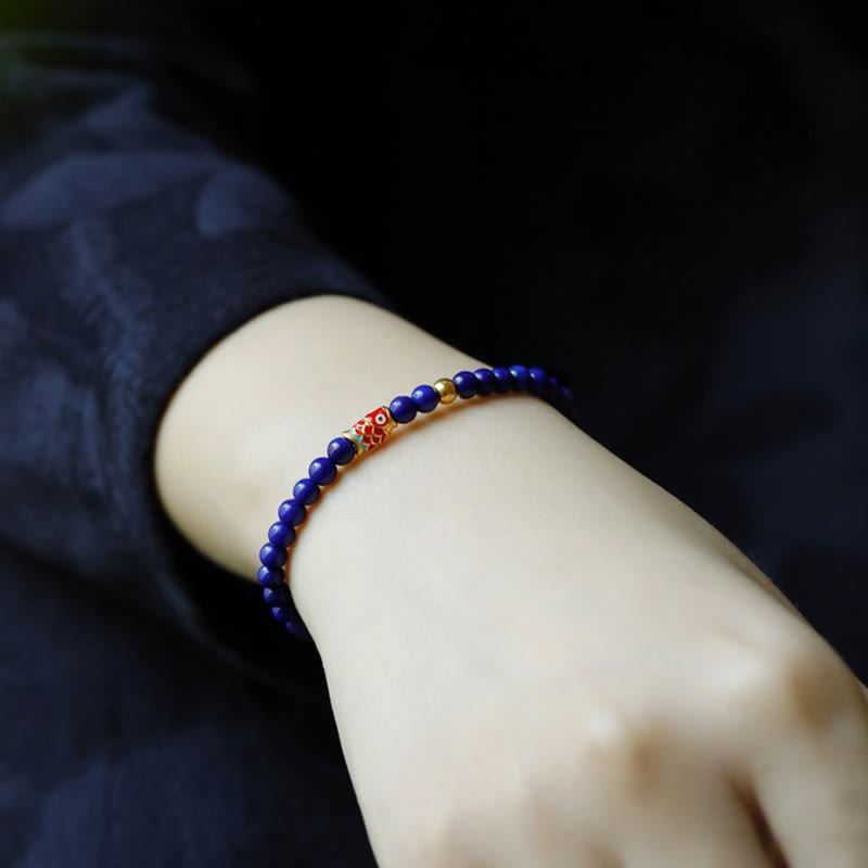 Fortune Jewel Lazurite Koi Fish Positive Bracelet