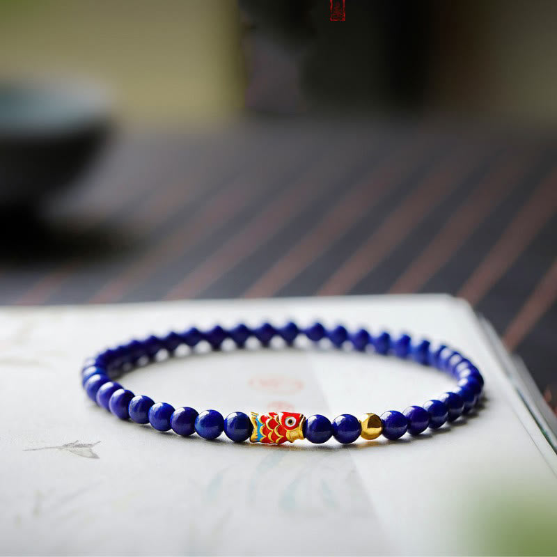 Fortune Jewel Lazurite Koi Fish Positive Bracelet