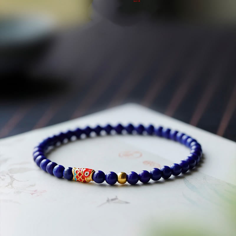 Fortune Jewel Lazurite Koi Fish Positive Bracelet