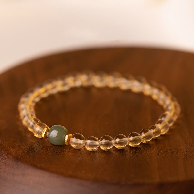 Fortune Jewel Small Citrine Jade Beads Prosperity Bracelet