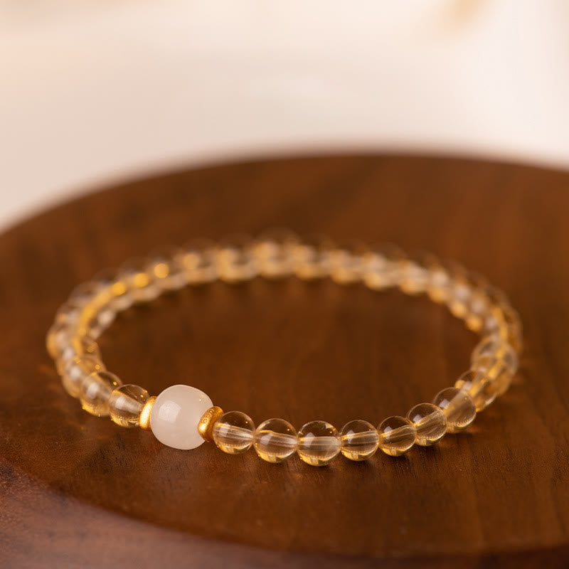 Fortune Jewel Small Citrine Jade Beads Prosperity Bracelet