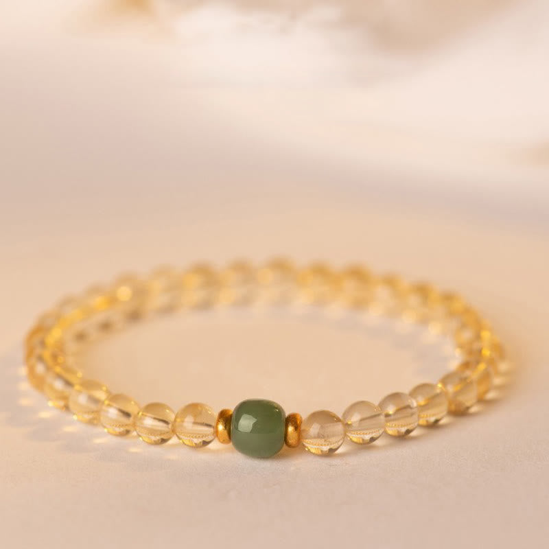 Fortune Jewel Small Citrine Jade Beads Prosperity Bracelet