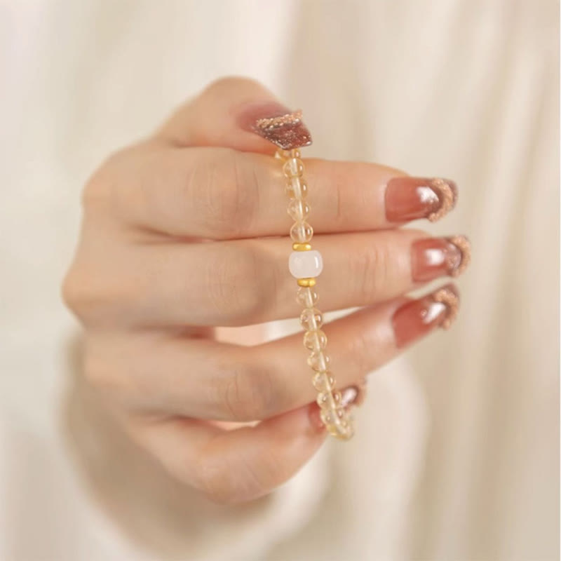 Fortune Jewel Small Citrine Jade Beads Prosperity Bracelet
