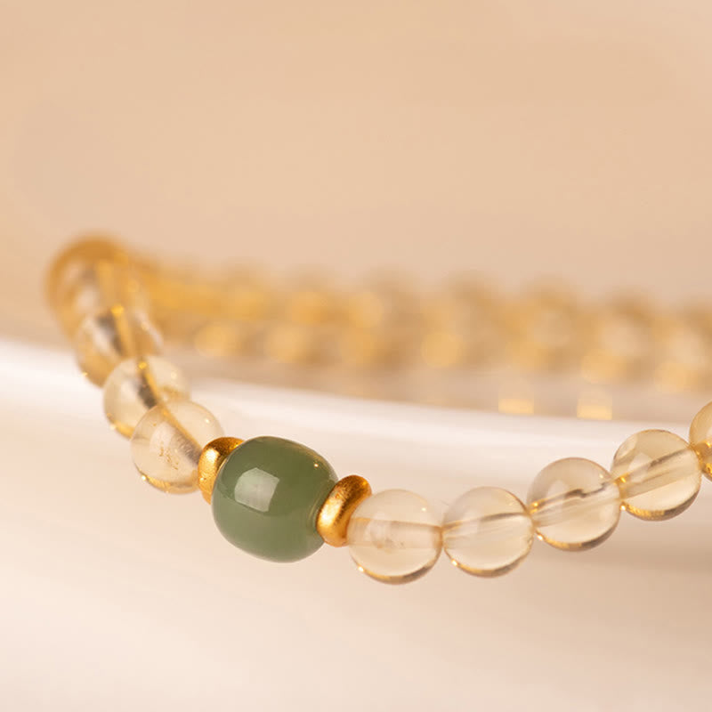 Fortune Jewel Small Citrine Jade Beads Prosperity Bracelet