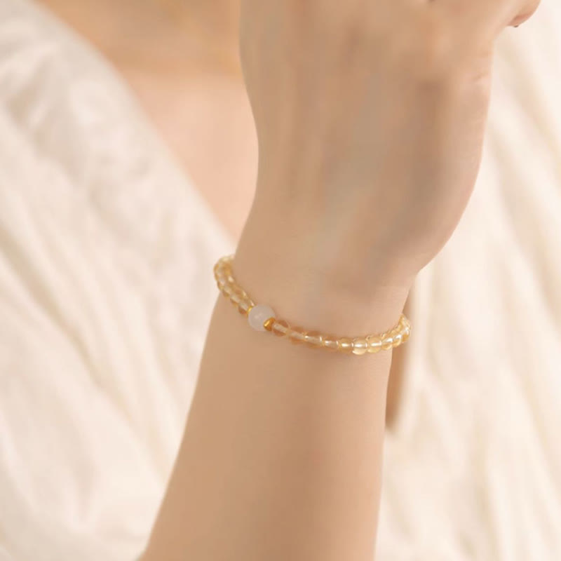 Fortune Jewel Small Citrine Jade Beads Prosperity Bracelet