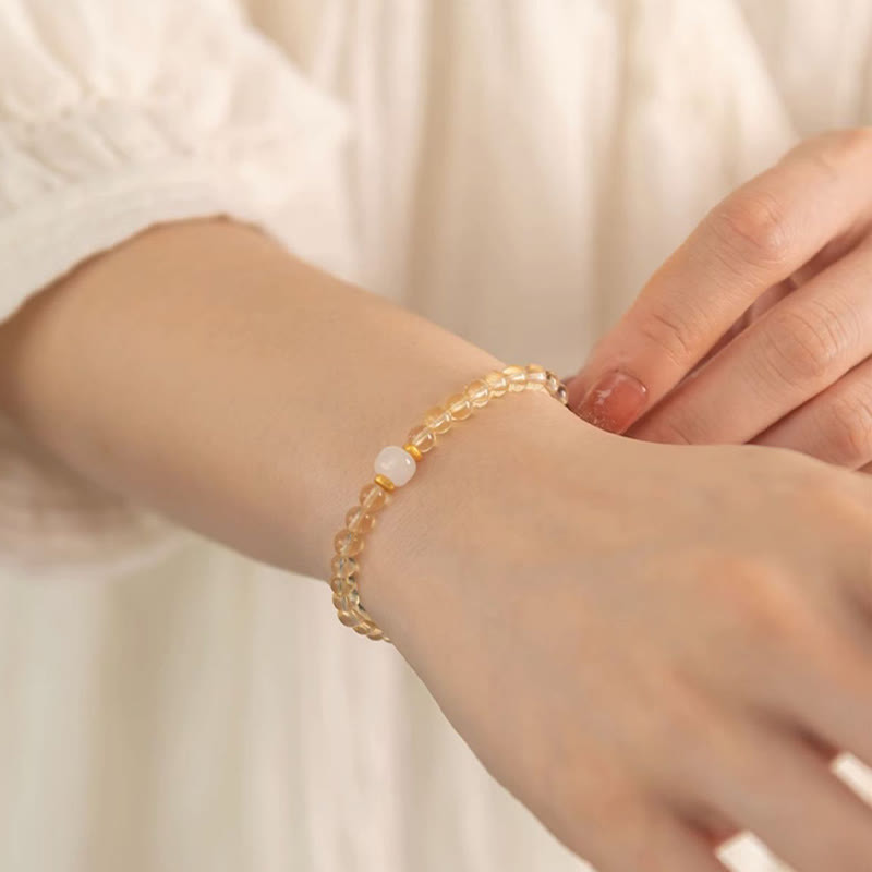 Fortune Jewel Small Citrine Jade Beads Prosperity Bracelet