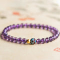 Fortune Jewel Natural Amethyst Lotus Spiritual Awareness Bracelet