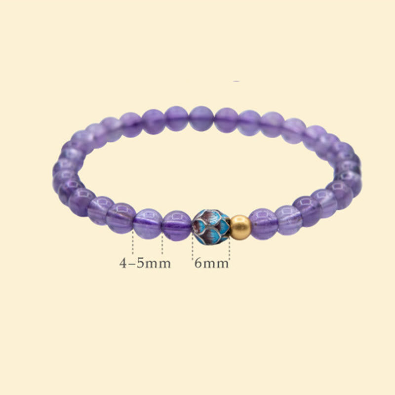 Fortune Jewel Natural Amethyst Lotus Spiritual Awareness Bracelet