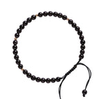 Fortune Jewel Small Black Obsidian Beads Fulfillment Rope Bracelet