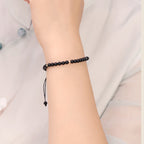 Fortune Jewel Small Black Obsidian Beads Fulfillment Rope Bracelet