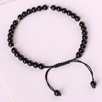 Fortune Jewel Small Black Obsidian Beads Fulfillment Rope Bracelet