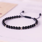 Fortune Jewel Small Black Obsidian Beads Fulfillment Rope Bracelet