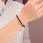 Fortune Jewel Small Black Obsidian Beads Fulfillment Rope Bracelet