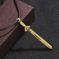 Fortune Jewel Vintage Yin Yang Copper Brass Sword Balance Necklace Pendant Fortune Jewel