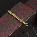 Fortune Jewel Vintage Yin Yang Copper Brass Sword Balance Necklace Pendant Fortune Jewel