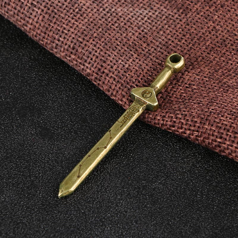 Fortune Jewel Vintage Yin Yang Copper Brass Sword Balance Necklace Pendant Fortune Jewel