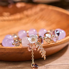 Fortune Jewel Blue Crystal Amethyst Sun Stone Green Aventurine Healing Bracelet