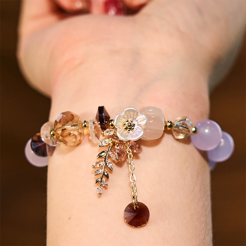 Fortune Jewel Blue Crystal Amethyst Sun Stone Green Aventurine Healing Bracelet