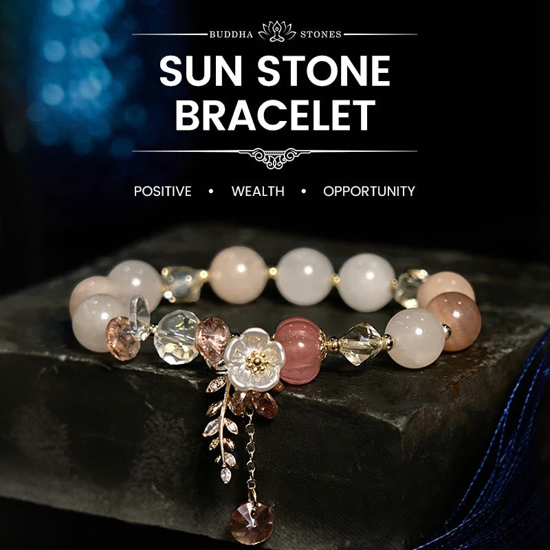 Fortune Jewel Blue Crystal Amethyst Sun Stone Green Aventurine Healing Bracelet