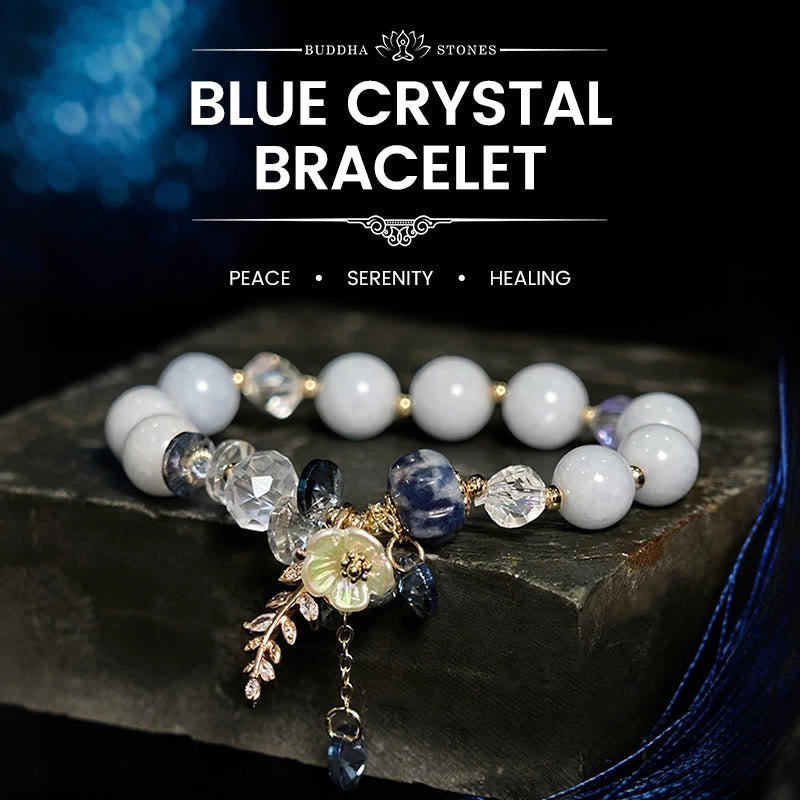 Fortune Jewel Blue Crystal Amethyst Sun Stone Green Aventurine Healing Bracelet