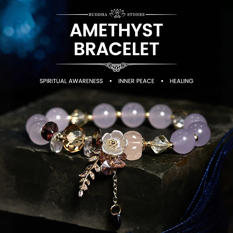 Fortune Jewel Blue Crystal Amethyst Sun Stone Green Aventurine Healing Bracelet