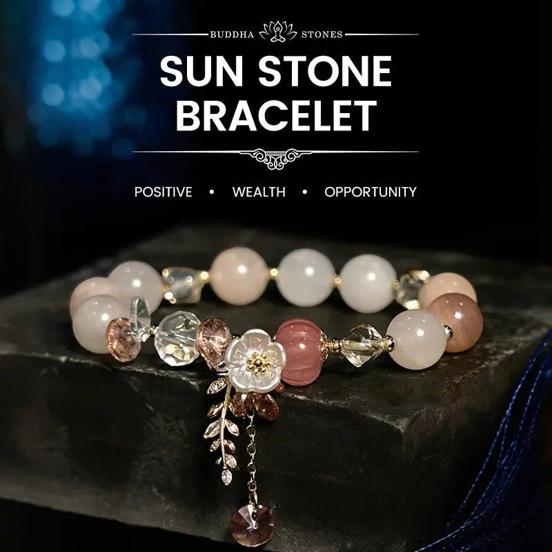 Fortune Jewel "Wishing You Light and Happiness" Sun Stone Bracelet Includes Gift Message Card Fortune Jewel