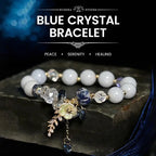 Fortune Jewel "Sending You Peace and Grace" Blue Crystal Flower Bracelet Includes Gift Message Card Fortune Jewel