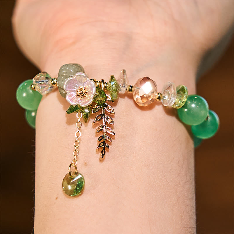Fortune Jewel Blue Crystal Amethyst Sun Stone Green Aventurine Healing Bracelet