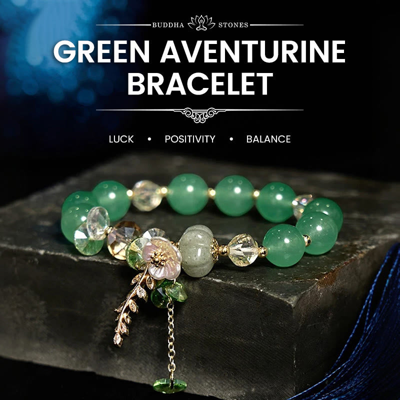 Fortune Jewel Blue Crystal Amethyst Sun Stone Green Aventurine Healing Bracelet