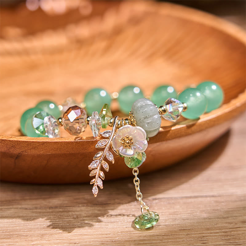 Fortune Jewel Blue Crystal Amethyst Sun Stone Green Aventurine Healing Bracelet