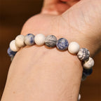 Fortune Jewel White Turquoise Picasso Jasper Blue Spot Jasper Relaxation Bracelet