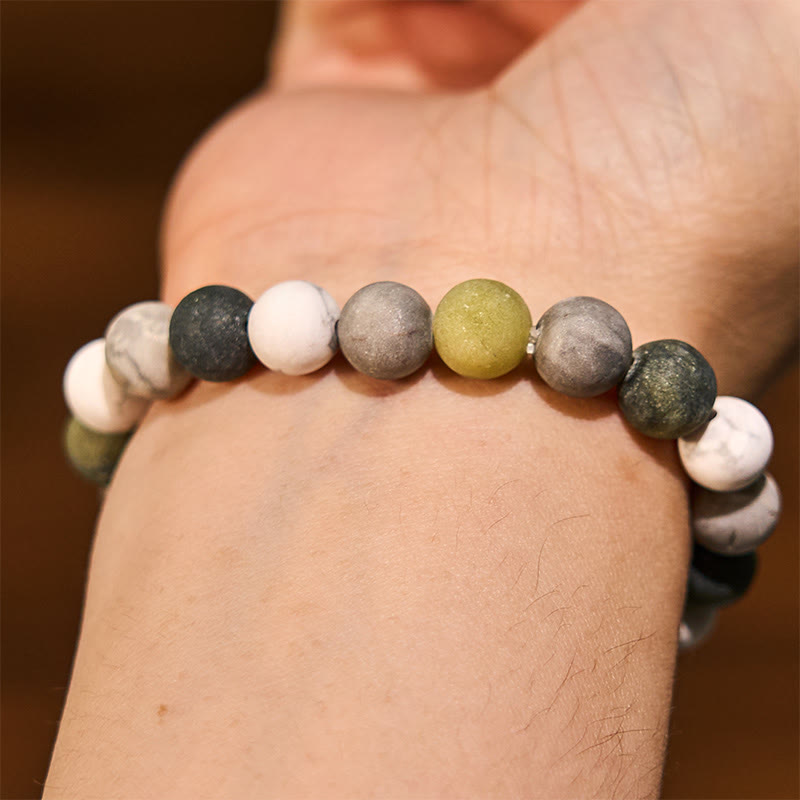 Fortune Jewel White Turquoise Picasso Jasper Green Calcite Blessing Bracelet